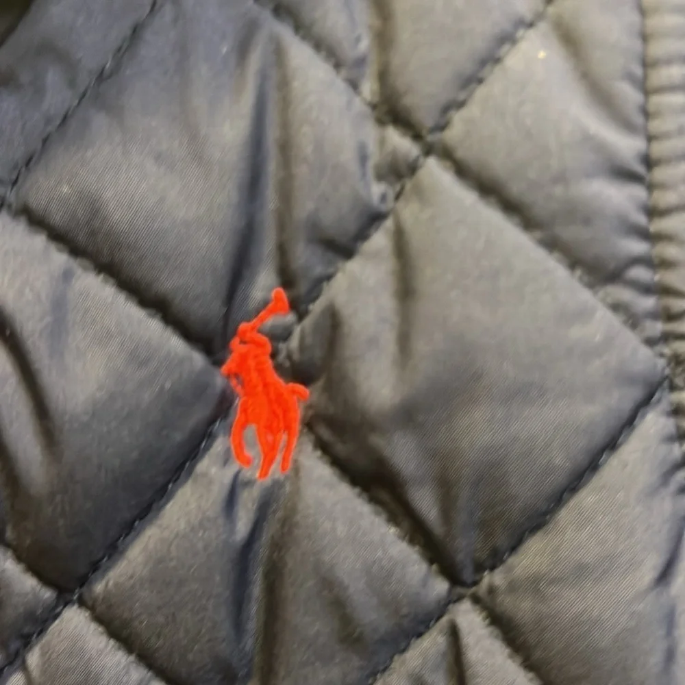 Ralph Lauren Infant Hooded Quilted Coverall Size 6 Months Color Navy Blue